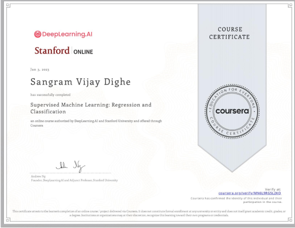 Supervised Machine Learning: Regression and Classification